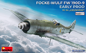Model kit 1/48 Focke-Wulf Fw-190D-9 EARLY PROD. JG 54 "Grunherz" (MiniArt) (damage box)