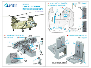 CH-47A 3D-Printed & coloured Interior on decal paper (HobbyBoss)