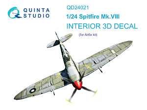 Spitfire Mk.VIII 3D-Printed & coloured Interior on decal paper (Airfix)