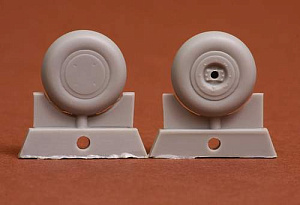 Additions (3D resin printing) 1/48 P-40 - wheels set (plain 30'')