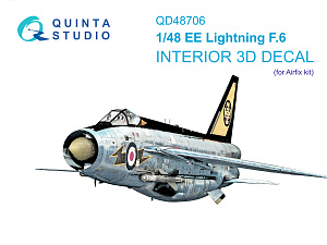 BAC/EE Lightning F.6 3D-Printed & coloured Interior on decal paper (Airfix)