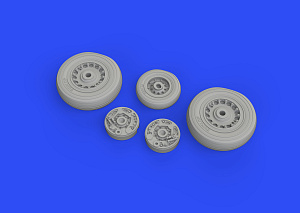 Additions (3D resin printing) 1/72 Blackburn Buccaneer S.2C wheels with weighted tyre effect (designed to be used with Airfix kits) 