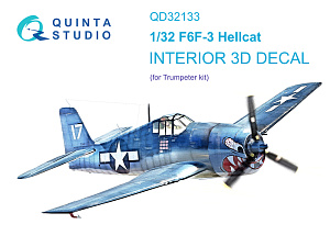 F6F-3 Hellcat 3D-Printed & coloured Interior on decal paper (Trumpeter)