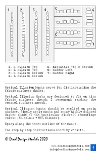 Mitsubishi A6M5/A6M7/A6M8/A6M2-K Reisen 3D/optical illusion paint mask for control surfaces (designed to be used with Hasegawa kits)