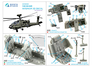 AH-64D 3D-Printed & coloured Interior on decal paper (Hasegawa)