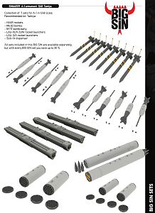 Additions (3D resin printing) 1/48 Douglas A-1H/A-1J Skyraider armament 1/48 (designed to be used with Tamiya kits)