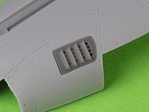 Aircraft detailing sets (resin) 1/72 P-51 Mustang - carburator air filter cover - RAF louvred type - version A (Arma Hobby)