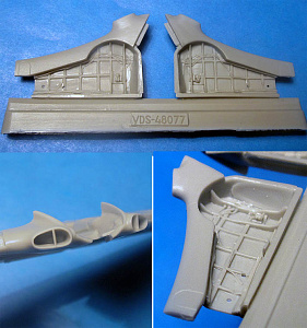 Additions (cast) 1/48 Yak-3 wheel wells and corrected wingroots intakes (Zvezda) (Vector) 