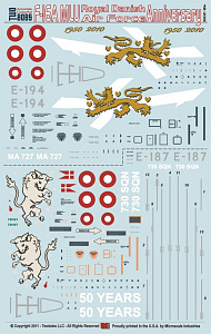 Decal 1/48 Lockheed-Martin F-16MLU Royal Danish Air Force Anniversary Vipers (Two Bobs)