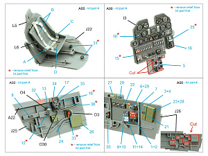 P-40N early 3D-Printed & coloured Interior on decal paper  (Hasegawa/Eduard)