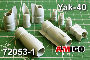 Additions (3D resin printing) 1/72 AI-25 engines and reversing device for Yakovlev type 40 (Mars Models) (Amigo Models) 