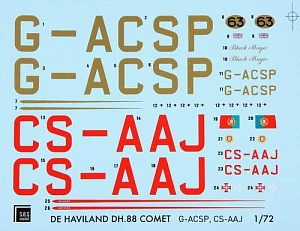 Decal 1/72 de Havilland DH-88 Comet 'Black' (Black magic & Salazar) (SBS Model)