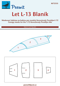 Let L-13 Blanik canopy frame paint mask (designed to be used with Kovozavody Prostejov kits