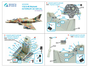 A-4E Skyhawk 3D-Printed & coloured Interior on decal paper (Hasegawa)