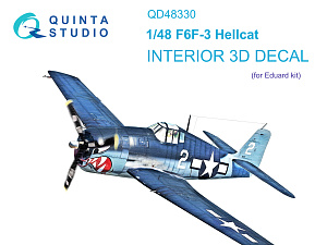 F6F-3 Hellcat 3D-Printed & coloured Interior on decal paper (Eduard)