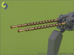 Aircraft detailing sets (brass) 1/35 Browning M2 aircraft .50 caliber (12.7mm) barrels with flash hiders (2pcs)