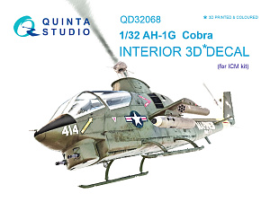 AH-1G Cobra 3D-Printed & coloured Interior on decal paper (for ICM  kit)