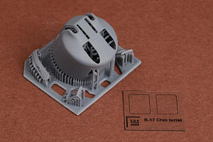 Additions (3D resin printing) 1/48 Boeing B-17G Flying Fortress chin turret (designed to be used with Hong Kong Models kits)