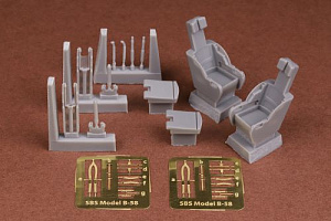 Additions (3D resin printing) 1/48 Convair B-58 Hustler SAC ejection seat (pilot office) x 2 (designed to be used with Monogram and Revell kits)