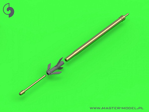 Aircraft guns (brass) 1/48 Mil Mi-24D/Mi-24E Hind - JakB-12.7 machine gun barrel and DUAS probe (metal and resin parts)