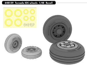 Additions (3D resin printing) 1/48 Panavia Tornado IDS wheels with weighted tyre effect (designed to be used with Revell kits)