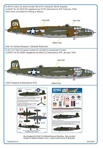 Decal 1/32 North-American B-25H-5 Catch 22 serial number 6N 410V nickname 'Berlin Express' (Kits-World)