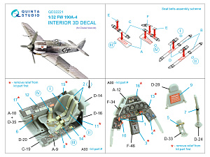 FW 190A-4 3D-Printed & coloured Interior on decal paper (Zoukei Mura SWS)