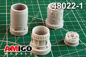 Additions (3D resin printing) 1/48 Su-17M AL-21F engine nozzle (Amigo Models)