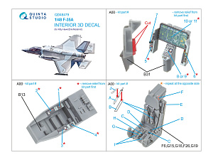 F-35A 3D-Printed & coloured Interior on decal paper (Kitty Hawk/Zimi Model)