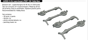 Additions (3D resin printing) 1/48 Consolidated B-24J Liberator superchargers PRINT 1/48 (designed to be used with Hobby Boss kits)