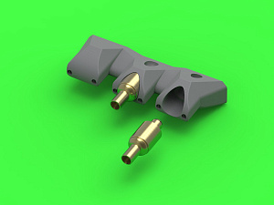 Aircraft detailing sets (resin) 1/48 urtiss P-40L/P-40N Warhawk early - 4 x Browning .50 blast tubes with adapter & gunsight & Pitot Tube (designed to be used with Eduard kits)