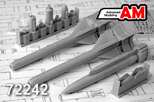 Additions (3D resin printing) 1/72 Aircraft guided missile Kh-59M with launcher AKU-58 (Advanced Modeling) 