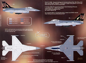 Decal 1/32 General-Dynamics F-16A Fighting Falcon (1) 23 Sqn Belgian Air Force deactivation. 'I'll Be Back'  (Zotz)