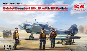 Model kit 1/48 Bristol Beaufort Mk.IA with RAF pilots (ICM)