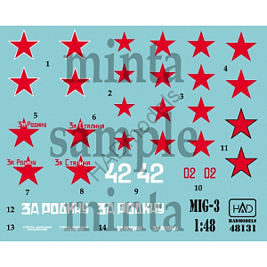 Decal 1/48 MiG-3 Part 3 (6x camo)(HAD)