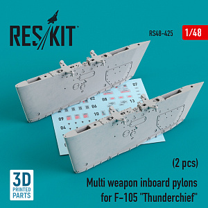 Additions (3D resin printing) 1/48 Multi weapon inboard pylons for Republic F-105 Thunderchief (2 pcs) (ResKit)